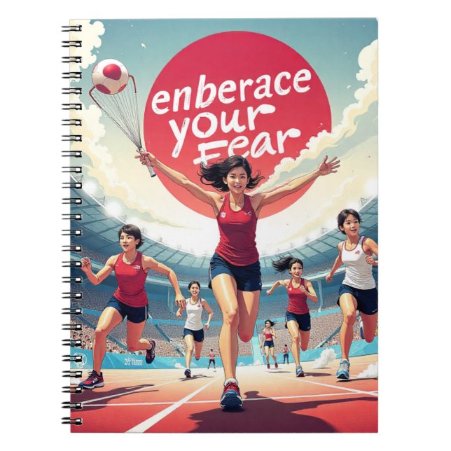 Embrace Your Fear – kawaii Motivational Runner  Notebook (Front)