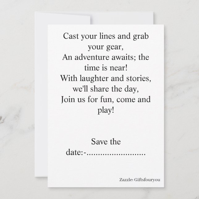 Embrace Your Fishing Disorder Invitation (Back)