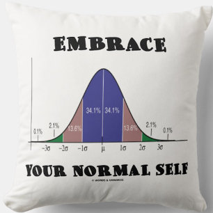 Embrace Your Normal Self Bell Curve Humour Cushion