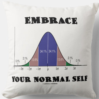 Embrace Your Normal Self Bell Curve Humour Cushion