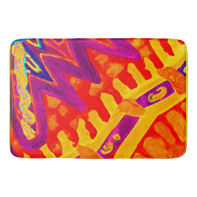 Embracing Colourful Pattern Design Bath Mat (Front)
