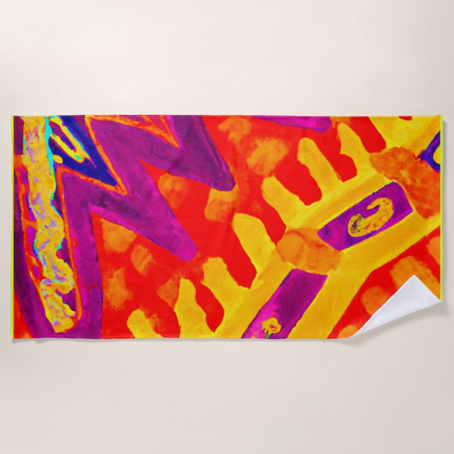 Embracing Colourful Pattern Design Beach Towel (Front)