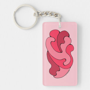Embracing Curves (Pink and Red) Key Ring