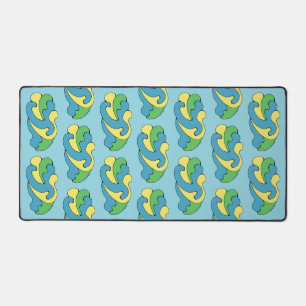 Embracing Curves (Yellow, Blue, Green) Desk Mat