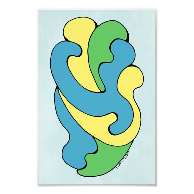 Embracing Curves (Yellow, Blue, Green) Photo Print (Front)