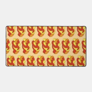 Embracing Curves (Yellow, Red, Orange) Desk Mat