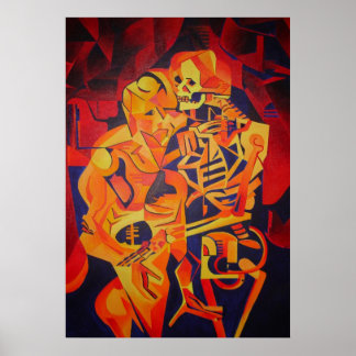 Embracing Death Colorful Geometric Art Poster