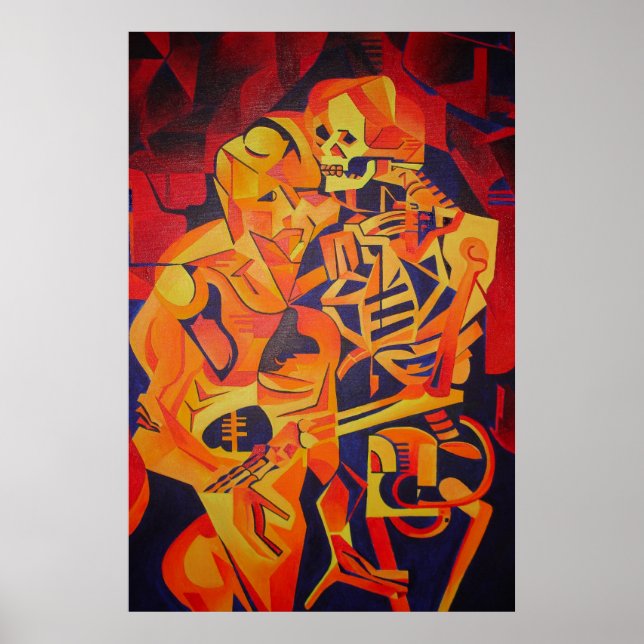 Embracing Death Colorful Geometric Art Poster (Front)