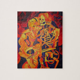Embracing Death Colourful Geometric Art Jigsaw Puzzle