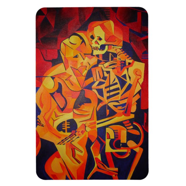 Embracing Death Colourful Geometric Art Magnet (Vertical)