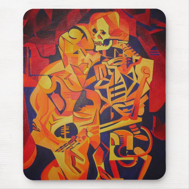 Embracing Death Colourful Geometric Art Mouse Mat (Front)