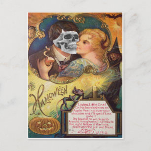 Embracing Death (Vintage Halloween Card) Postcard