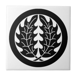 Embracing holly leaves in circle tile