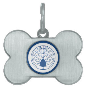 Embracing japanese gingers in circle pet name tag
