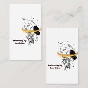 Embracing My Inner Eclipse Celestial Moon Line Art Business Card