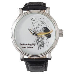 Embracing My Inner Eclipse Celestial Moon Line Art Watch