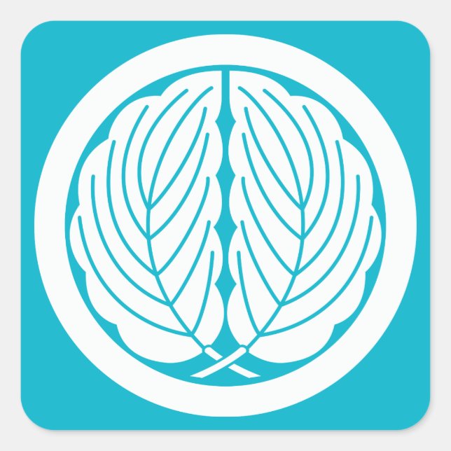 Embracing oak leaves in circle square sticker (Front)