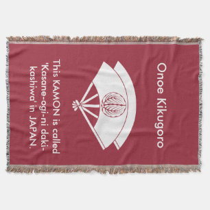 Embracing oak leaves on layered fans throw blanket