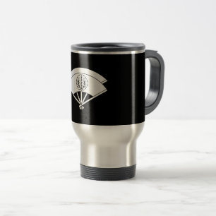 Embracing oak leaves on layered fans travel mug