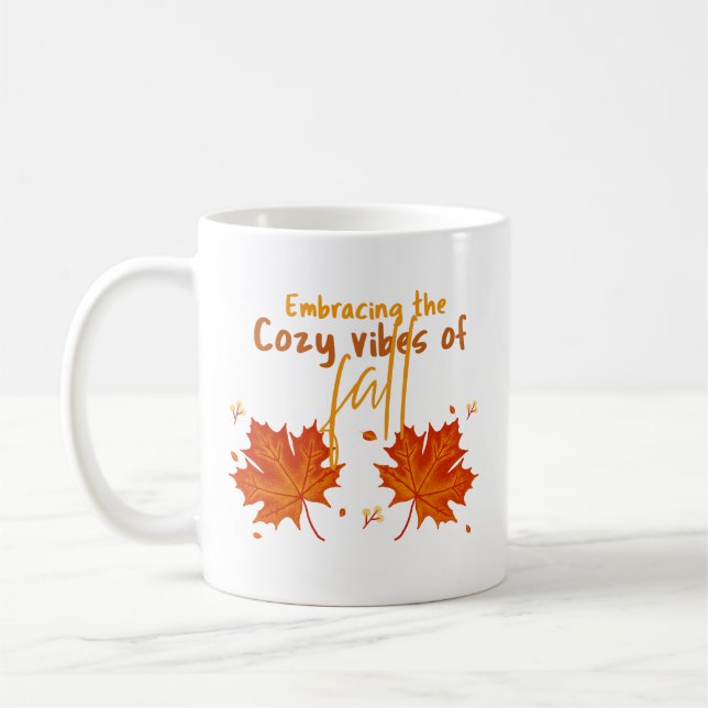 Embracing the cosy vibe of fall. coffee mug (Left)