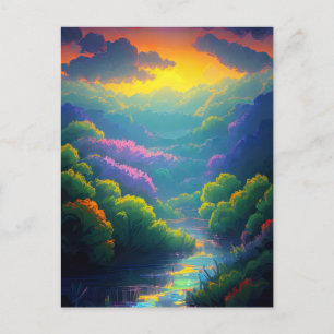 Embracing the Magic of the Forest at Dusk Postcard