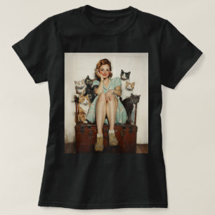 Embracing the Retro Crazy Cat Lady Vibes T-Shirt