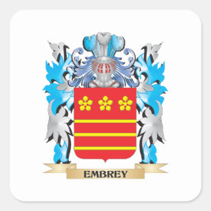 Embrey Coat of Arms - Family Crest Square Sticker