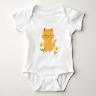 Embroidered Baby Cat Bodysuit