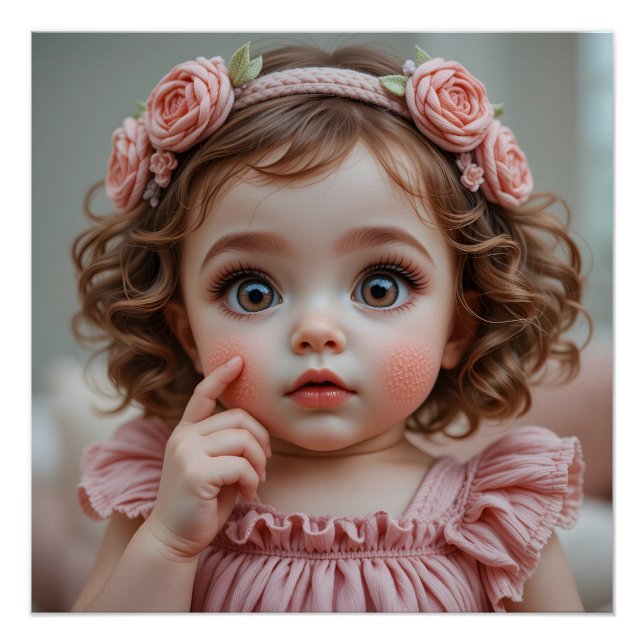 Embroidered Baby Portrait Poster (Front)