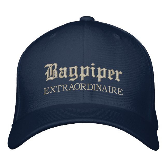 Embroidered Bagpiper Extraordinaire Music Cap (Front)