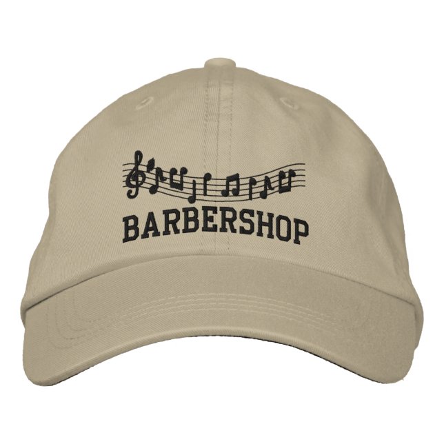 Embroidered Barbershop Music Cap (Front)
