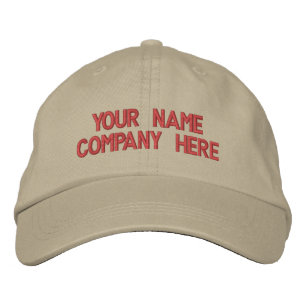 Embroidered Baseball Cap Custom Text Name Colours