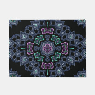 Embroidered beads pattern doormat