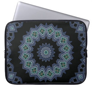 Embroidered beads pattern laptop sleeve