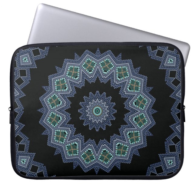 Embroidered beads pattern laptop sleeve (Front)
