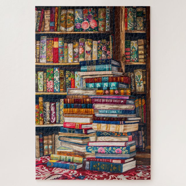 Embroidered Books Jigsaw Puzzle (Vertical)