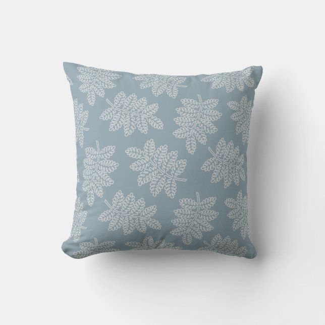 Embroidered Botanicals - blue Cushion (Front)