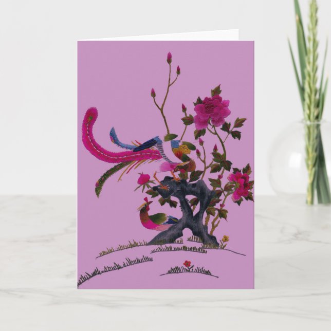 Embroidered Buds Greeting Card (Front)