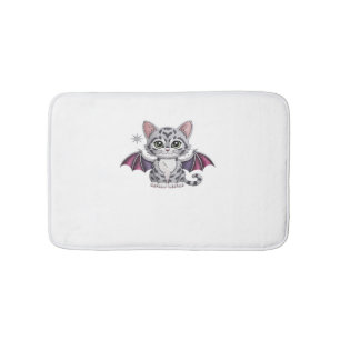 embroidered cat bat Classic T-Shirt Bath Mat