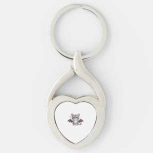 embroidered cat bat Classic T-Shirt Key Ring