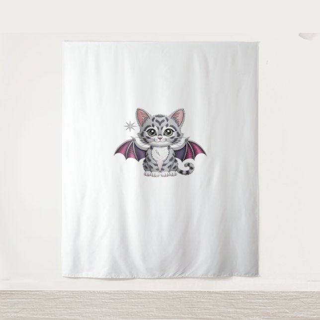 embroidered cat bat Classic T-Shirt Tapestry (Front)