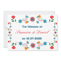 Embroidered Colourful Floral Design Wedding