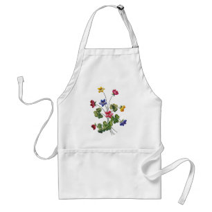 Embroidered Colourful Wood Sorrel Standard Apron