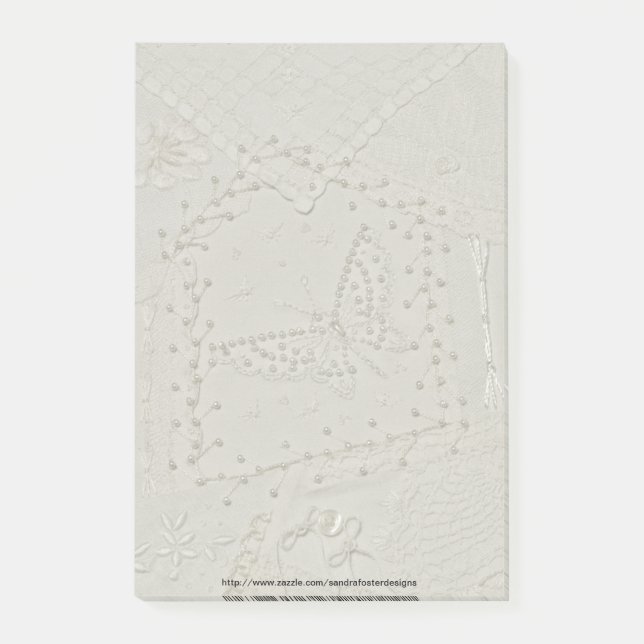 Embroidered Crazy Quilt Post-it Note Pad (Front)