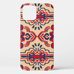 Embroidered Elegance: Ikat Fabric Pattern iPhone 12 Case