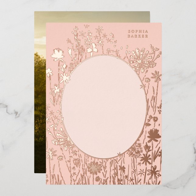 Embroidered Floral Blank Blush Gold  (Front/Back)