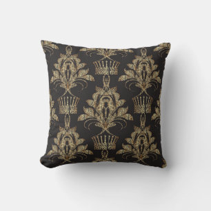 Embroidered Floral Damask: Royal Seamless. Cushion
