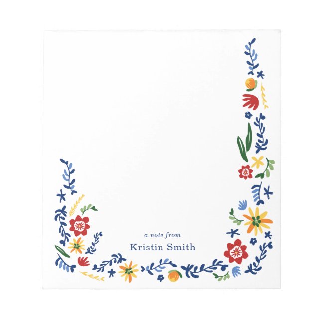 Embroidered Florals Notepad (Front)