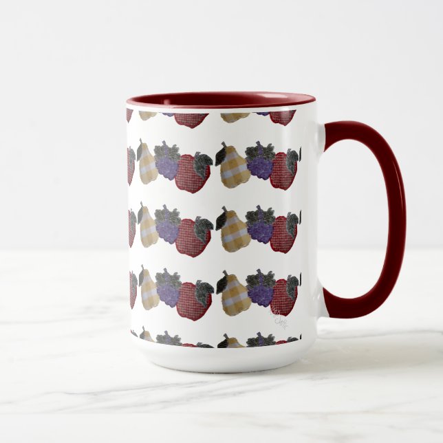 Embroidered Fruits (cranberry) Mug (Right)