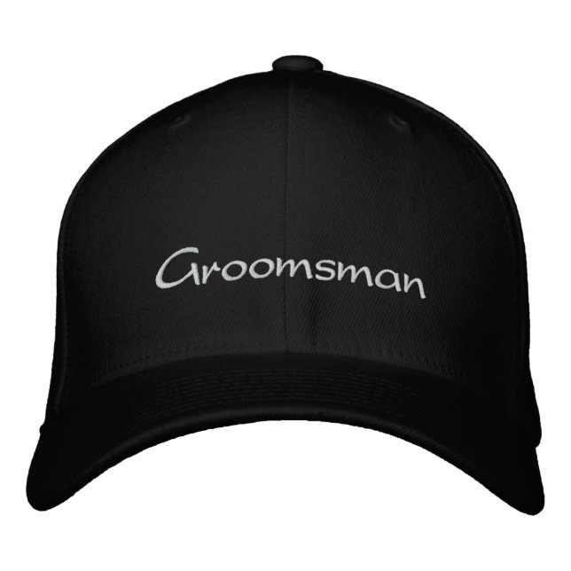 EMBROIDERED GROOMSMAN WEDDING CAP (Front)